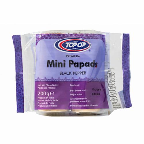 Topop Mini Poppadom Black Pepper (200g)