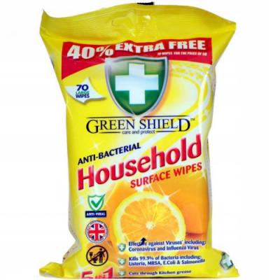 Greenshield Antibacterial Household Wipes (70 Pcs)