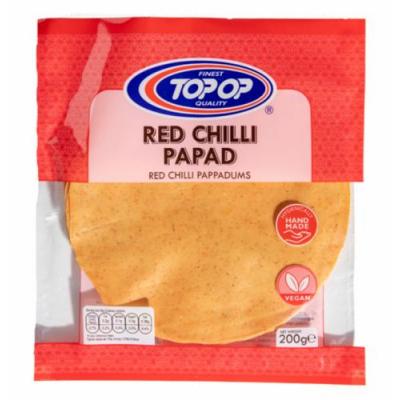 Topop Poppadoms - Red Chilli (200g)